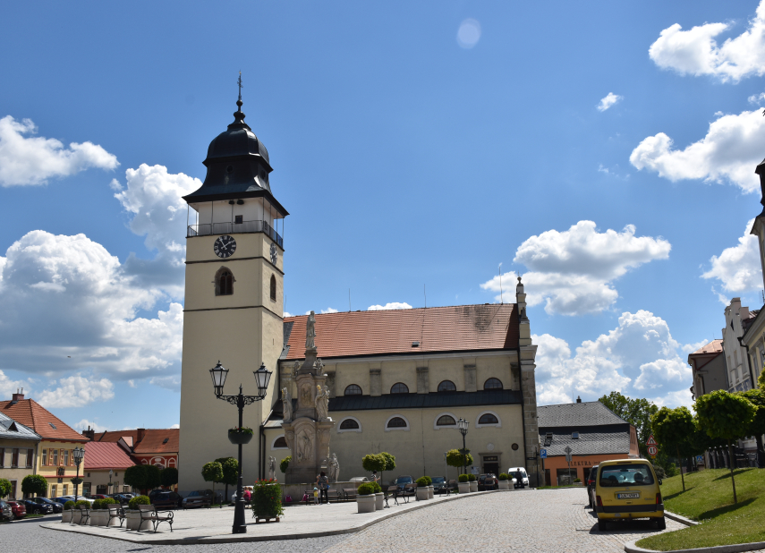 Věž kostela sv. Jana Křtitele Počátky